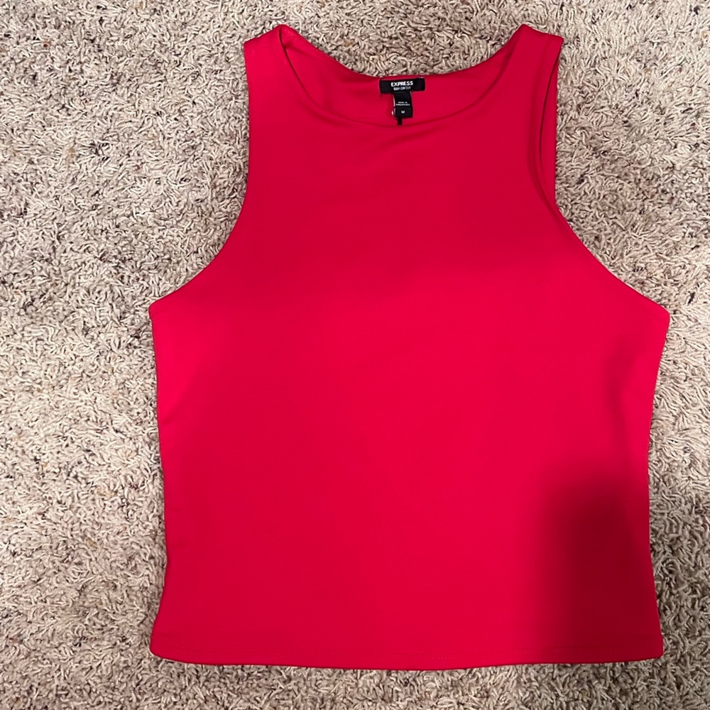 Express body contour high neck tank top